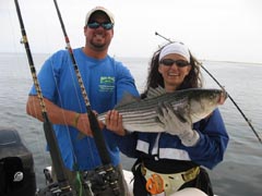 First Striped Bass Catch with Capt Bobby Rice