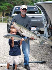 Striped Bass and Blues on Reel Deal Fishing Charter