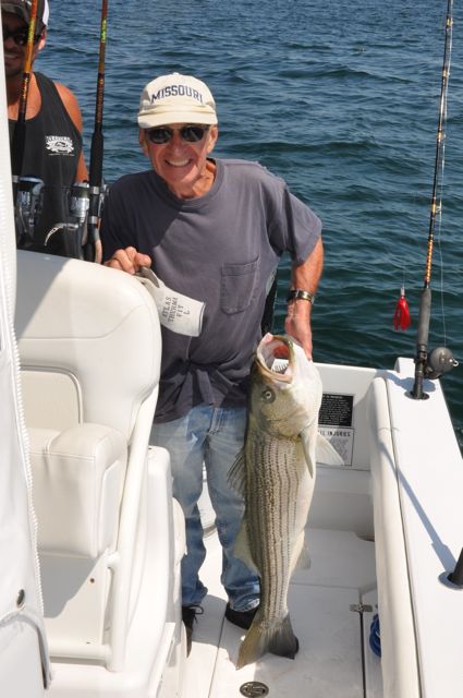 25lb Striped Bass on Reel Deal II - August 2, 2010