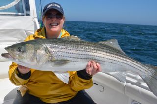 Striped Bass Fishing on Family Birthday Trip - June 2, 2013