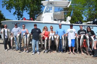 Striped Bass Fishing on Family Birthday Trip - June 2, 2013