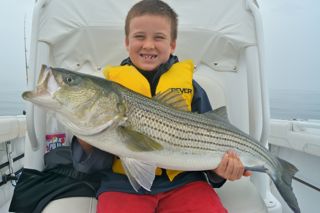 Brady Pulls in a 37-inch Striper! - August 27, 2013