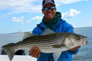 First Keeper Striped Bass! - May 19, 2014